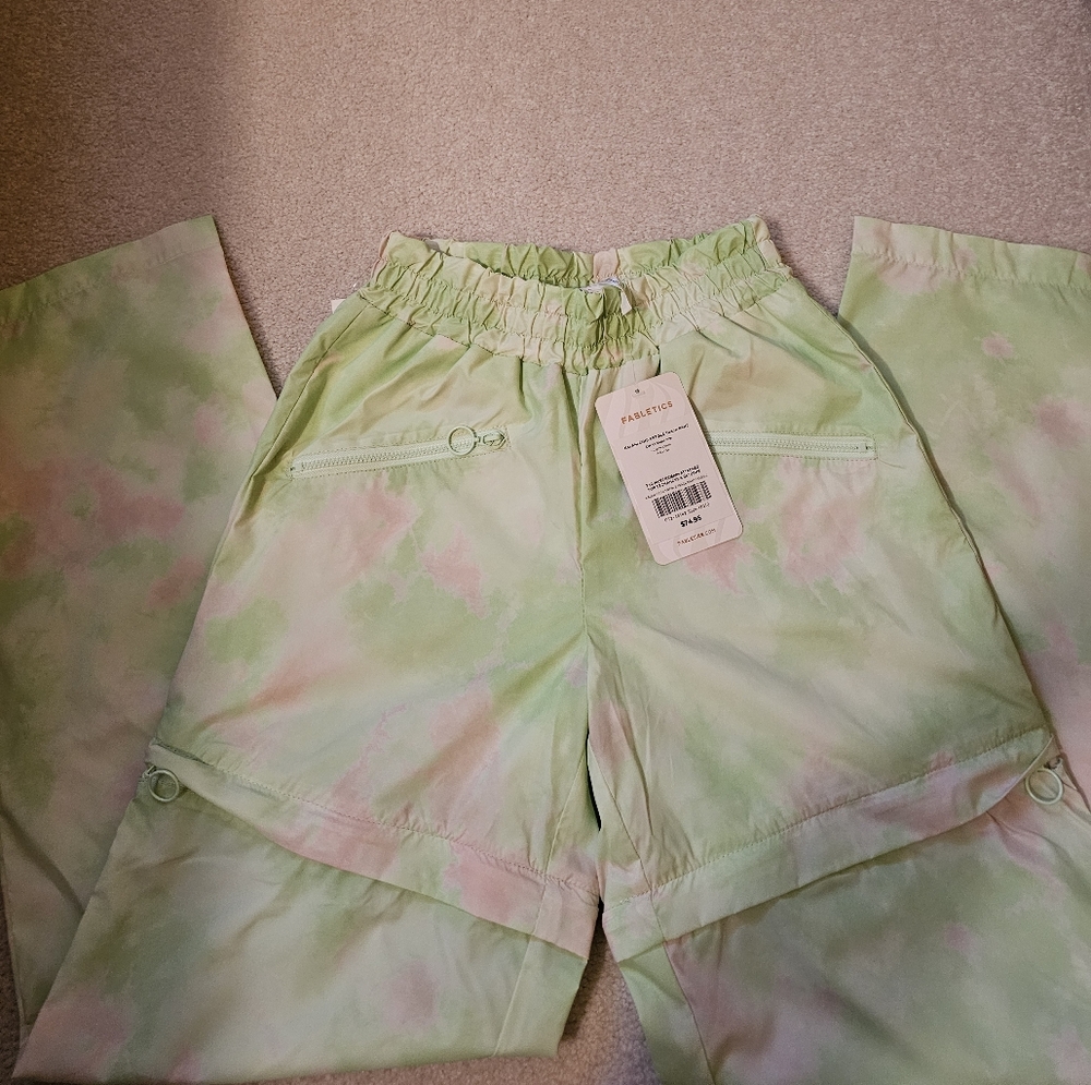 Fabletics Women's Kalani Convertible Track Pants Aloe Ethereal Color Size XXS
